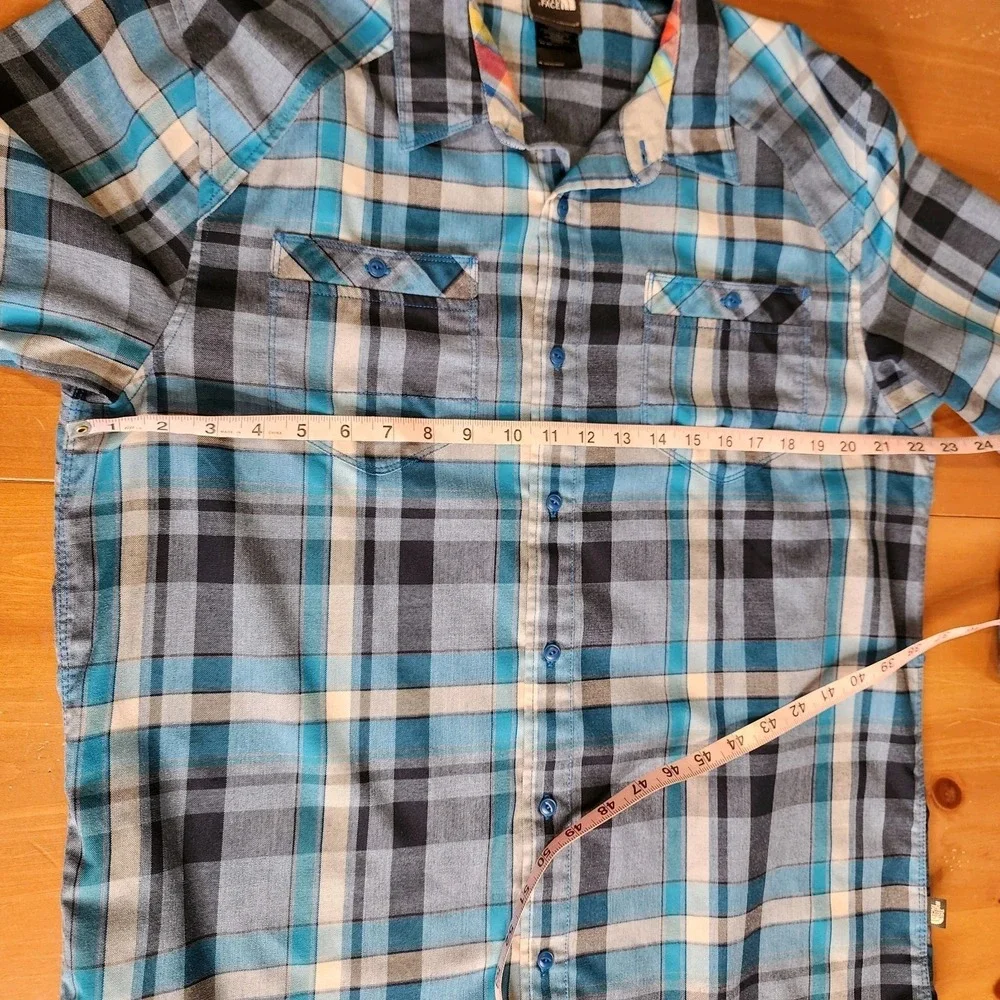 The North Face Plaid Shirt Mens‎ Large Blue Long Sleeve Button Up Casual Work